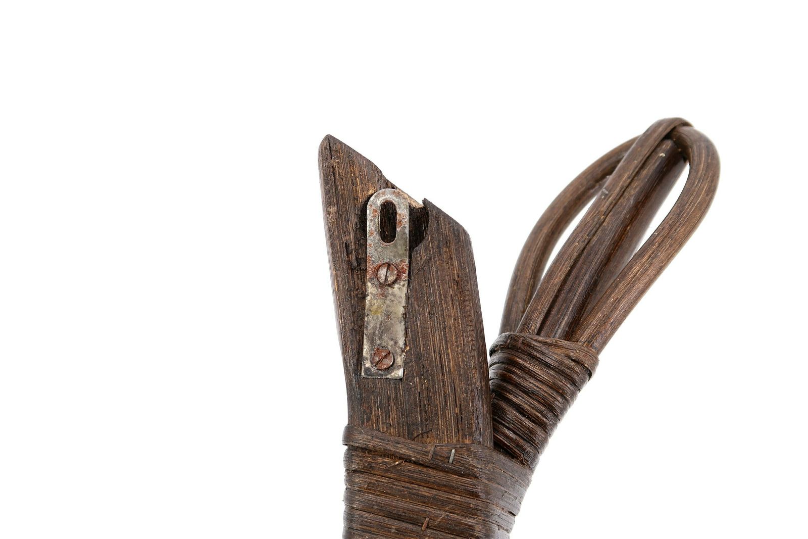 Paar Franse Bamboe Kapstokken "Leaves", Jaren 1970 / Vintage Haak, Boho Chic Bohemian Folk Tiki, Rattan Wicker photo buy