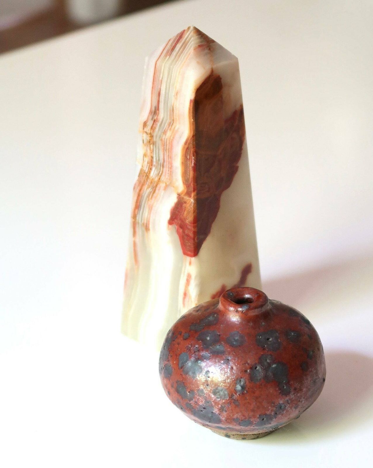 French Small Ceramic Vase, 1970s / Wabi Sabi, La Borne, Stoneware, Boho Chic, Bohemian, Rustic, Country, Ball, Minimalist photo furniture