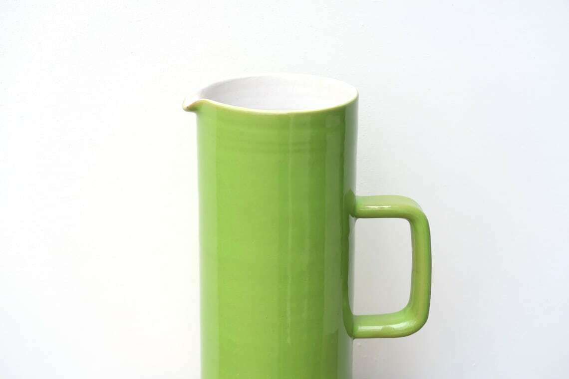 French Green Ceramic Pitcher By Paul Badié, Poterie De La Brague, 1970s / Georges Jouve Style, Plascassier, Grasse, Ruelland, Modern photo furniture