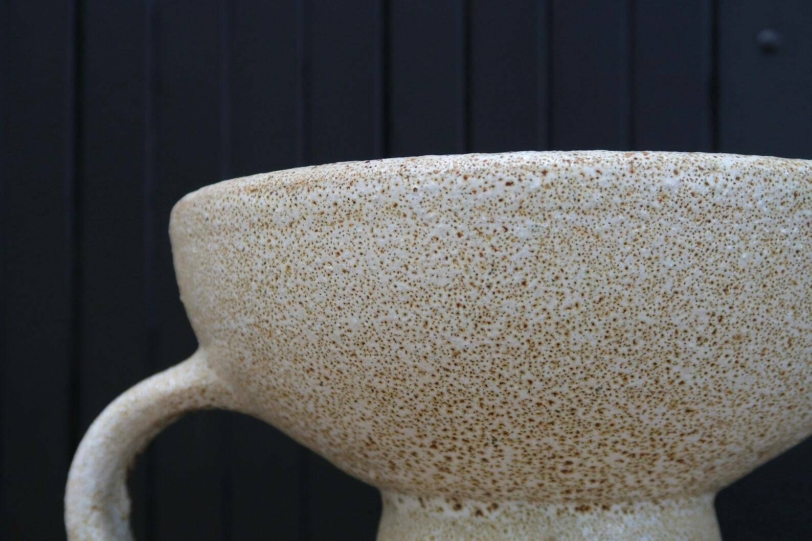 Huge White Ceramic Candleholder By Accolay, 1960s / Minimalist, Pure, French Pottery photo vinterior