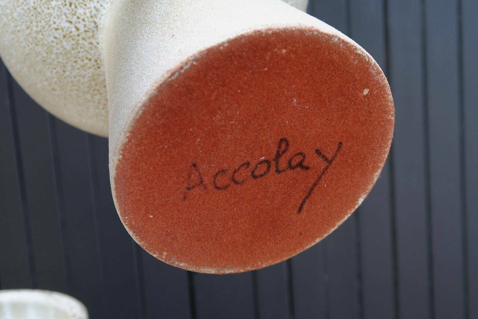 Huge White Ceramic Candleholder By Accolay, 1960s / Minimalist, Pure, French Pottery photo vintage