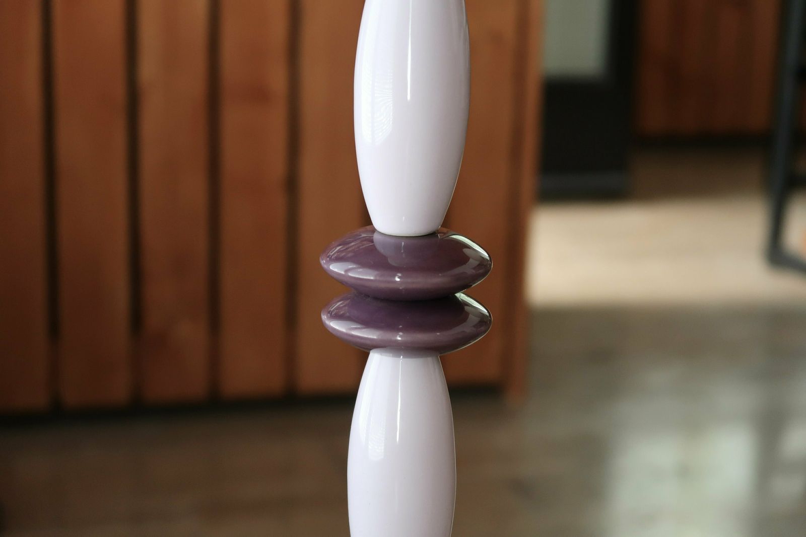 Lampe de table colonne en céramique, années 1990 / Pastel, Totem, Rose pâle, Violet, Vert, Chambre d'enfant, Couleurs scandinaves photo 278.0