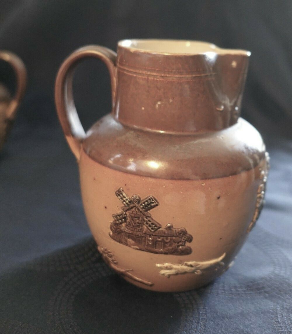 Set Of 3 Rare Coloured Royal Doulton Stoneware Harvest Jugs photo furniture