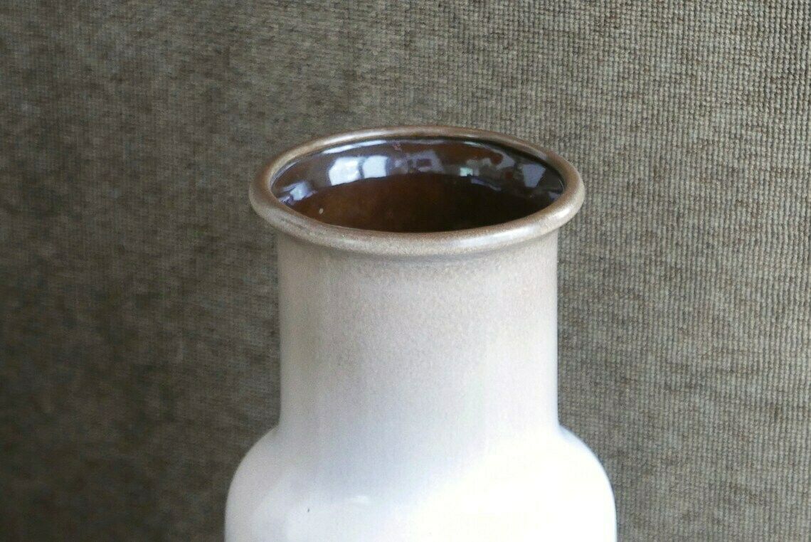 Xl Keramische Vaas, West Duitsland, Wit En Bruin, Jaren 1960 / Grote Aardewerken Vaas, Boho Chic, Bohemian, Aardewerk, Minimalistisch, Modernistisch photo furniture