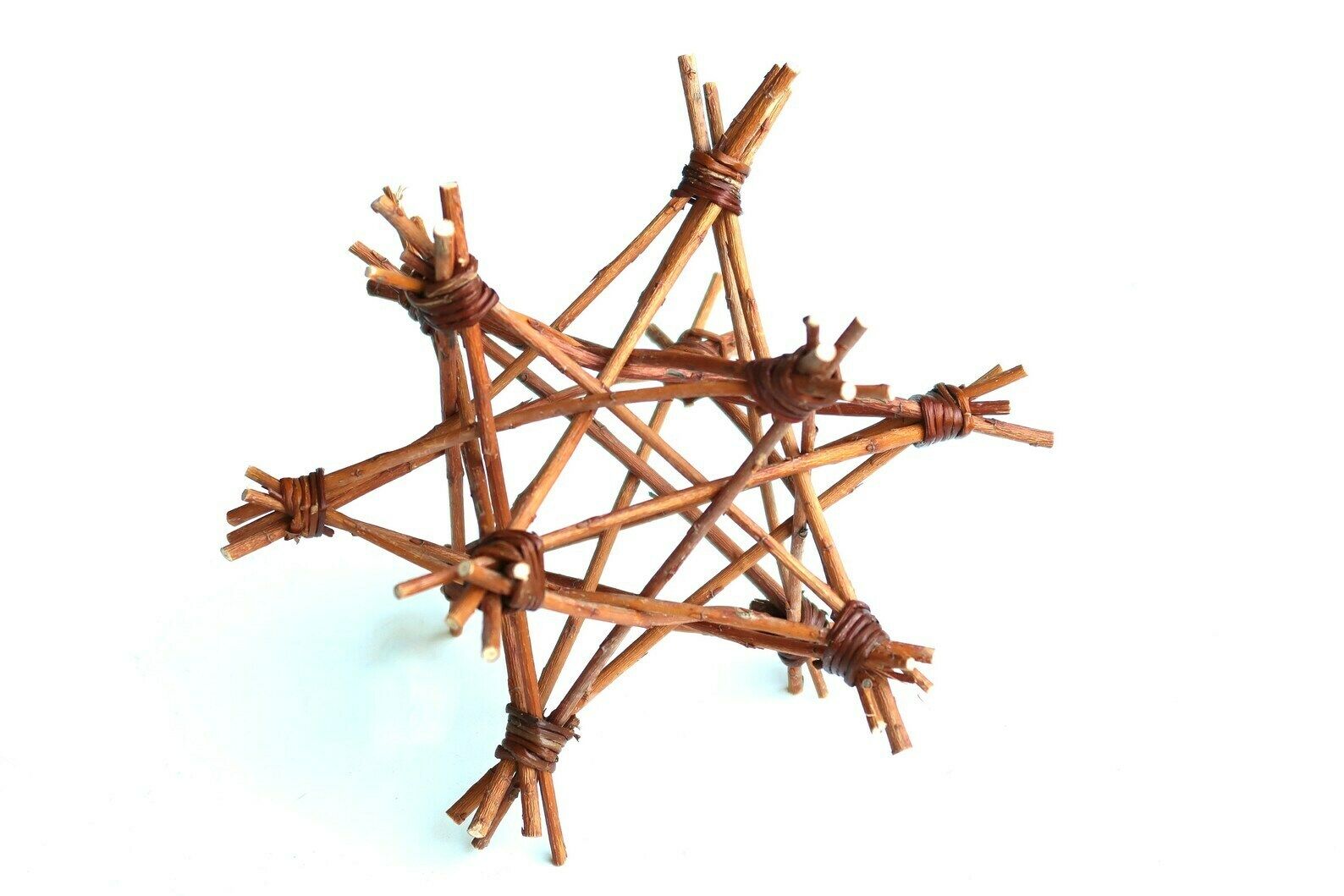 Desk Or Hanging Wooden Handcraft Star, 1970s / Form, Cabinet Of Curiosities, Geometrical Shapes, Country, Boho Chic, Folk photo for sale