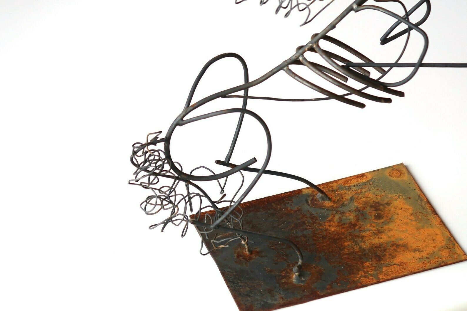 Prancing Horse Sculpture, Wire Metal, 1970s / Circus, Art, Picasso, Rust, Modern, Modernist photo vinterior