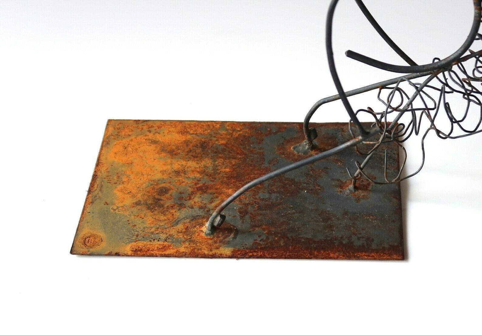 Steigerende Paard Sculptuur, Metaaldraad, Jaren 1970 / Circus, Art, Picasso, Rust, Modern, Modernist photo vintage