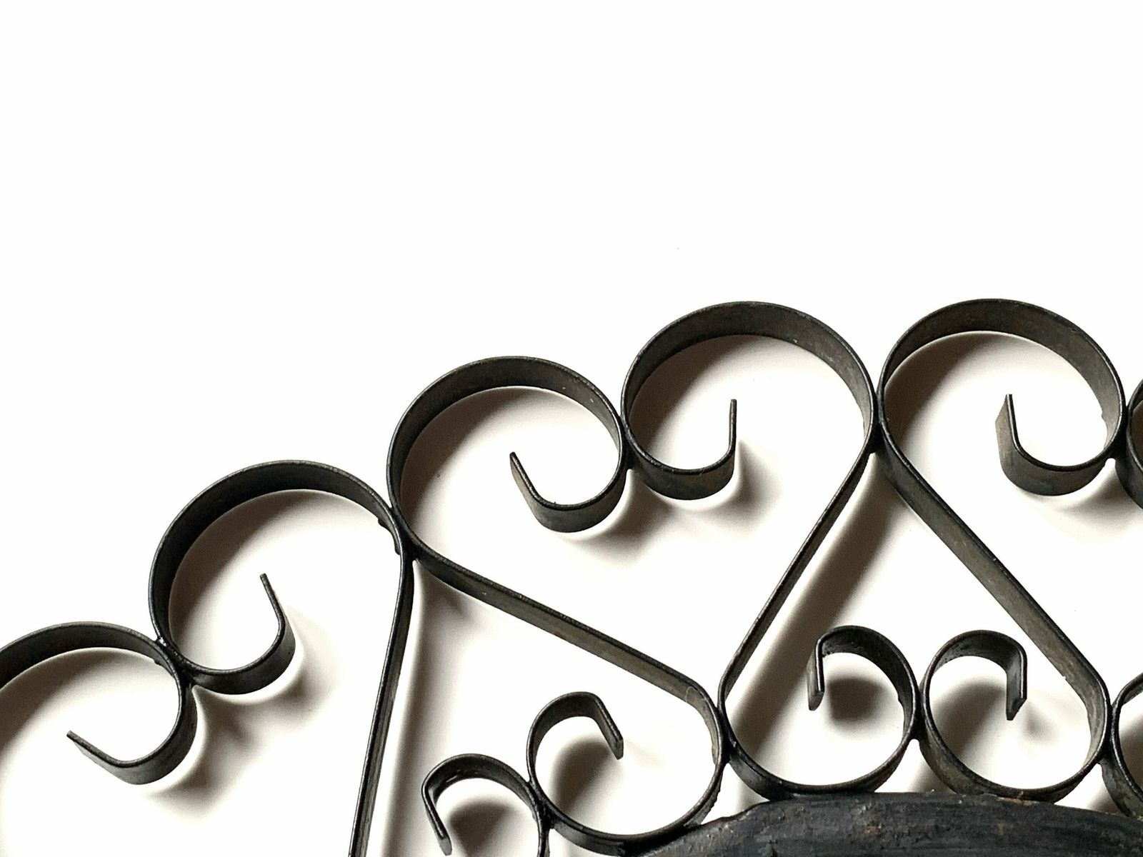 French Chaty Vallauris Wall Sunburst Mirror 1950s Bathroom Boho Chic Bohemian Folk France French Riviera Wall Hanging Metal Frame Rustic photo for sale