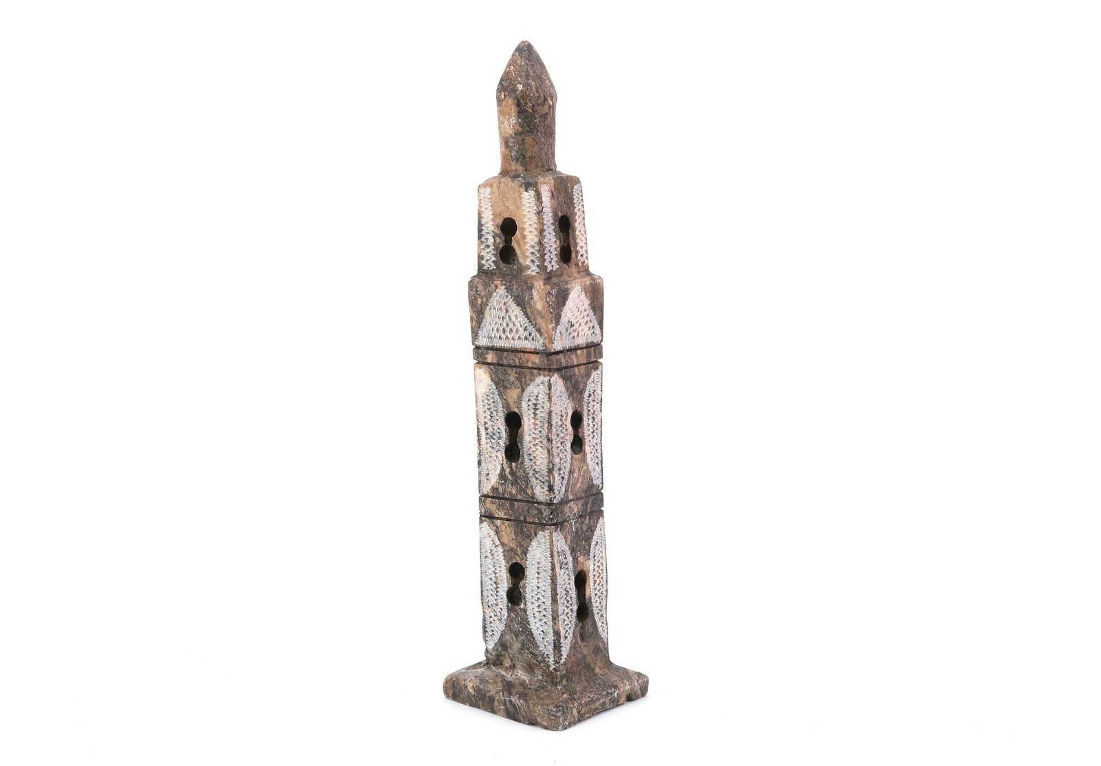 Marokkaans Stenen Minaretsculptuur, Ca. Jaren 1970 / Presse Papier, Boho Chic, Architectuur, Totem, Folk, Marokko, Bohemian photo for sale