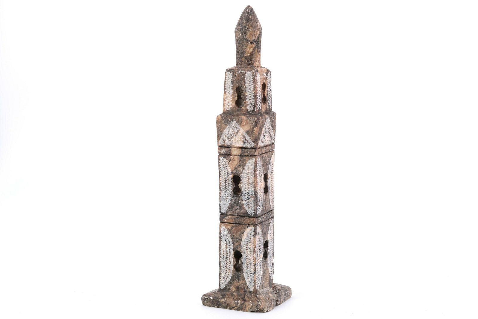 Moroccan Stone Minaret Sculpture, 1970s / Paperweight, Boho Chic, Architecture, Totem, Folk, Morocco, Bohemian photo Art