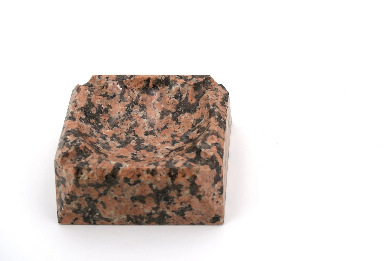 Huge French Pink Granite Ashtray, Ring Dish, 1950s / Sculpture, Carved Stone, Boho Chic, Folk photo for sale