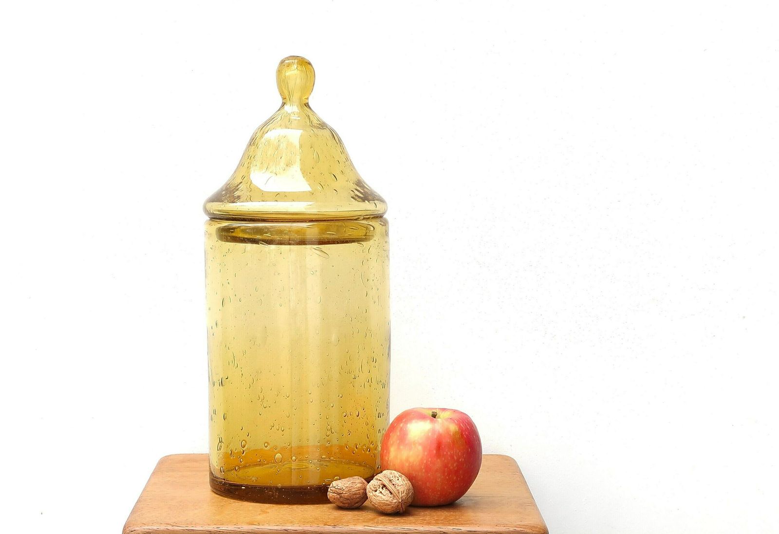 Grand bocal en verre ambré de Biot, France, années 1970, Candy Box, Costa Riviera