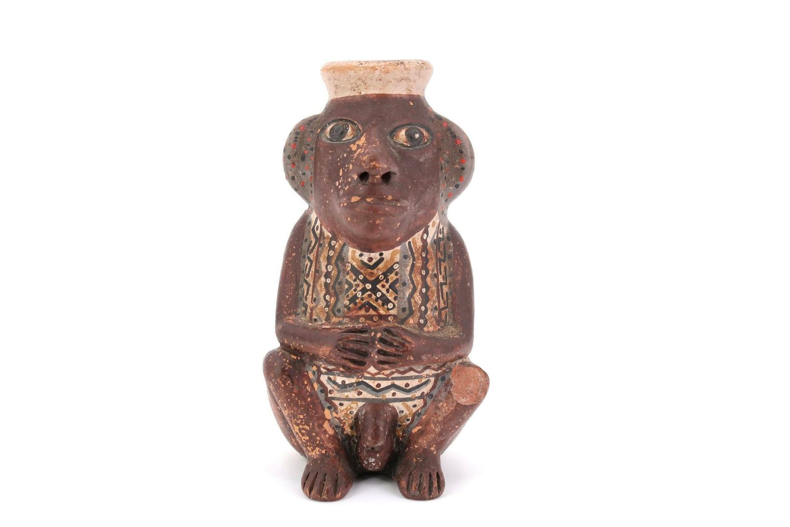 Peruaanse antropomorfe terracotta vaas, jaren 1970 / Sculptuur, Boho Chic, Primitieve Volkskunst, Tribale Kunst