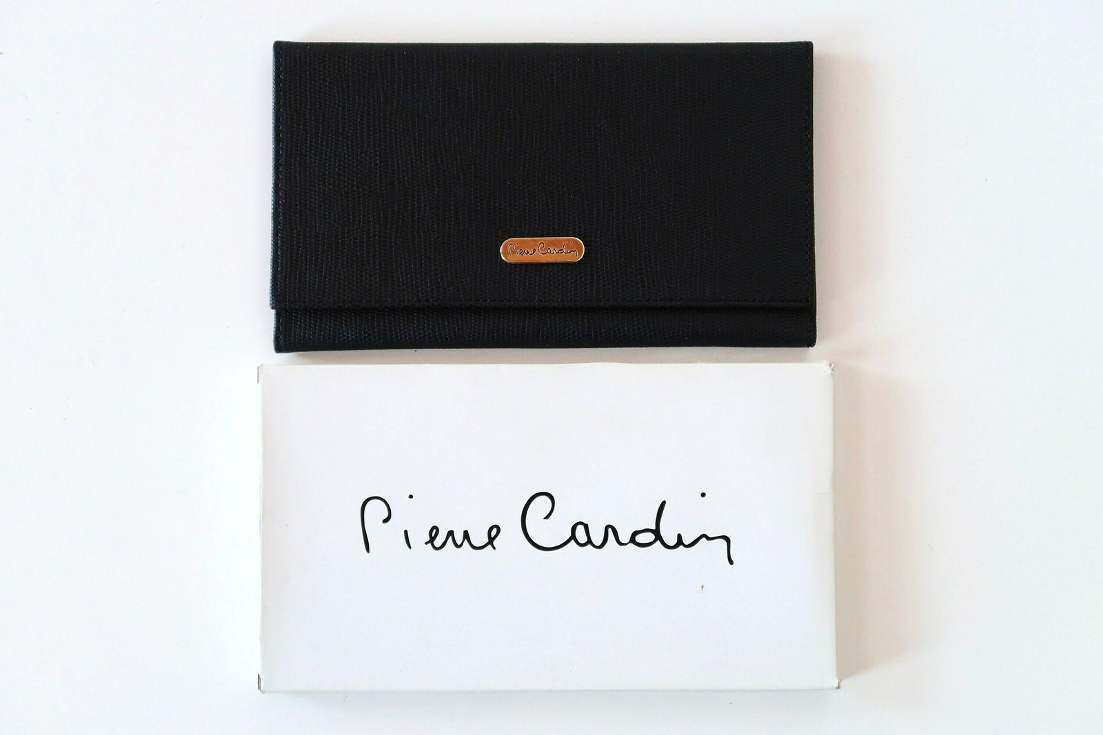 Zwarte chequeboek- en kaarthouder van Pierre Cardin, jaren 1980 / Accessoires, Mode, Frankrijk