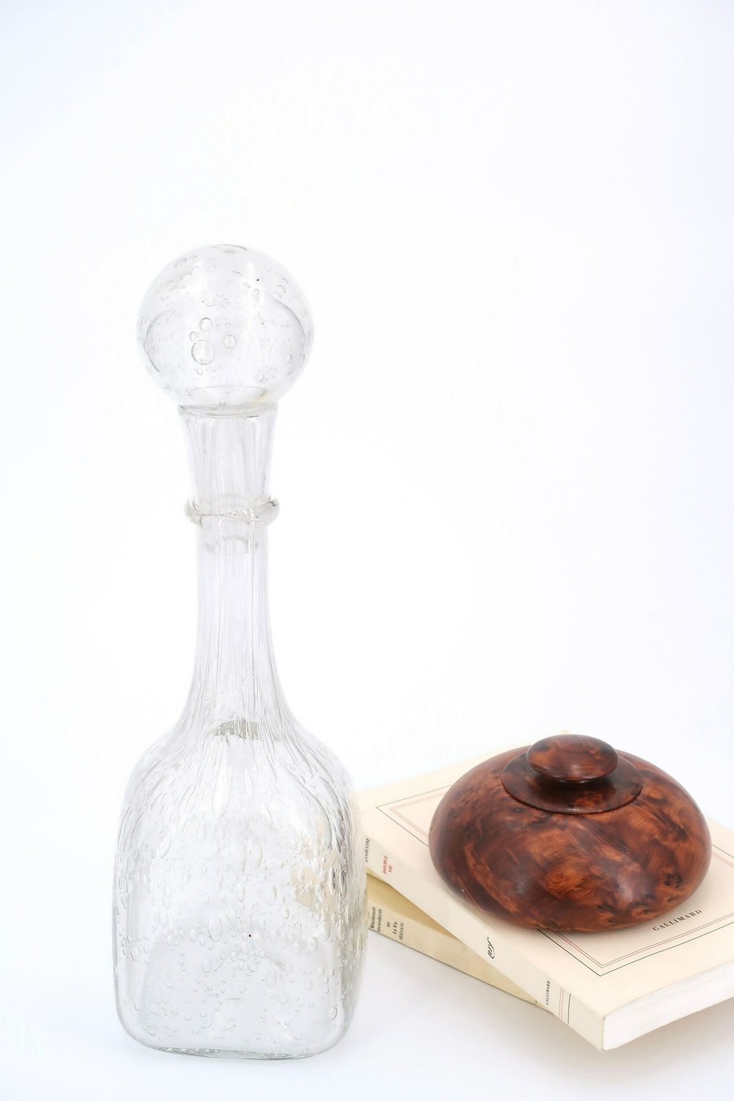 Carafe en verre La Rochère, années 1970, style Biot, transparente, Costa Riviera, Boho Chic, Folk, France photo furniture