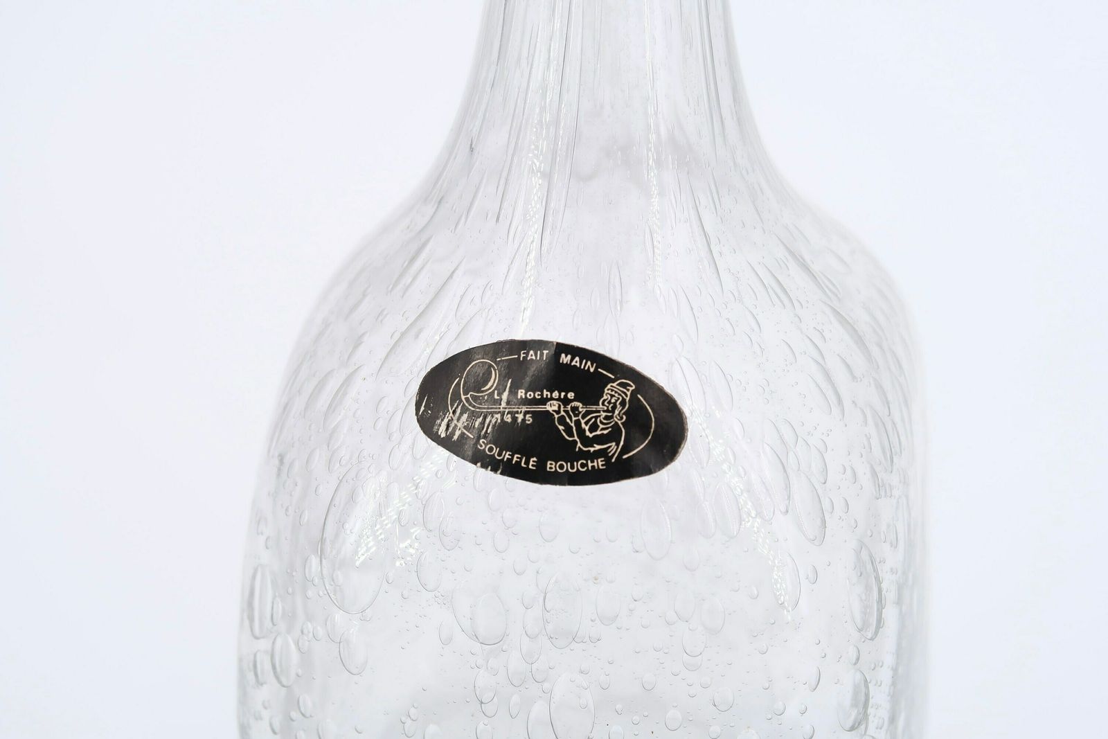 Carafe en verre La Rochère, années 1970, style Biot, transparente, Costa Riviera, Boho Chic, Folk, France photo 166.0