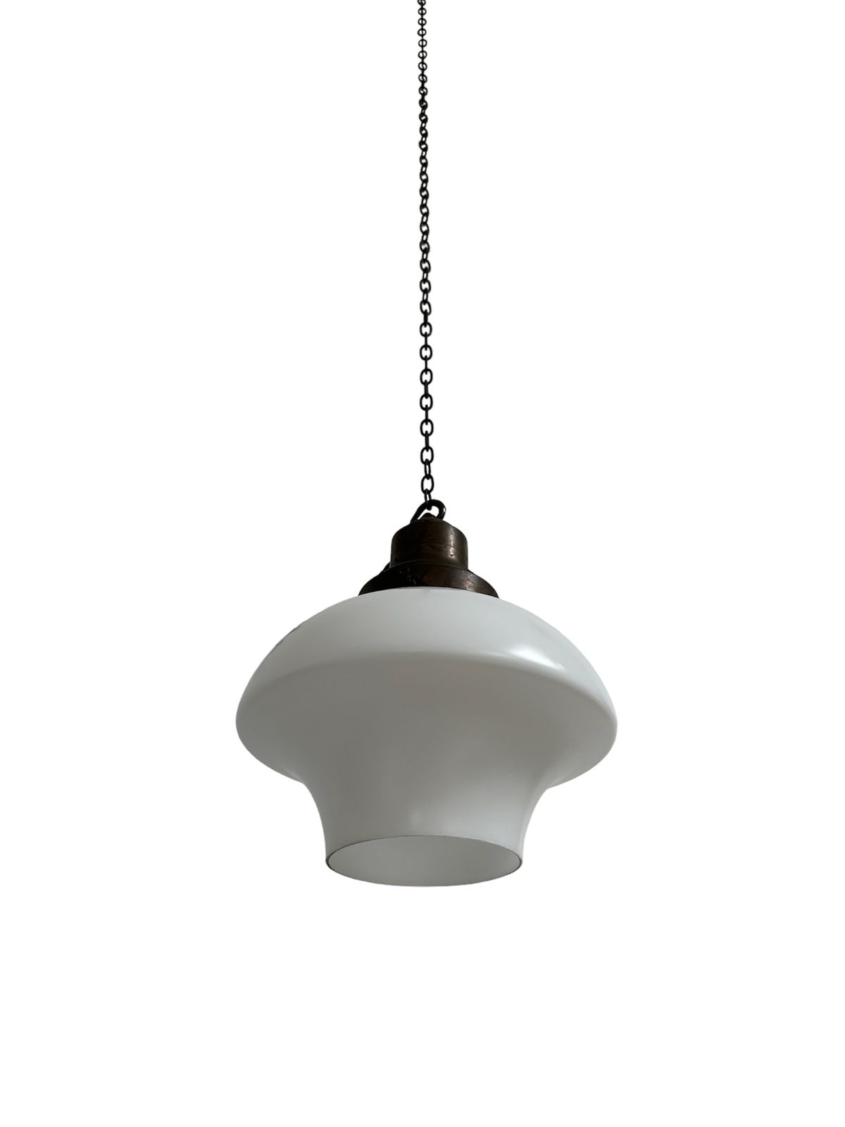 Antique Church Satin Opaline Milk Glass Copper Ceiling Pendant Light photo furniture