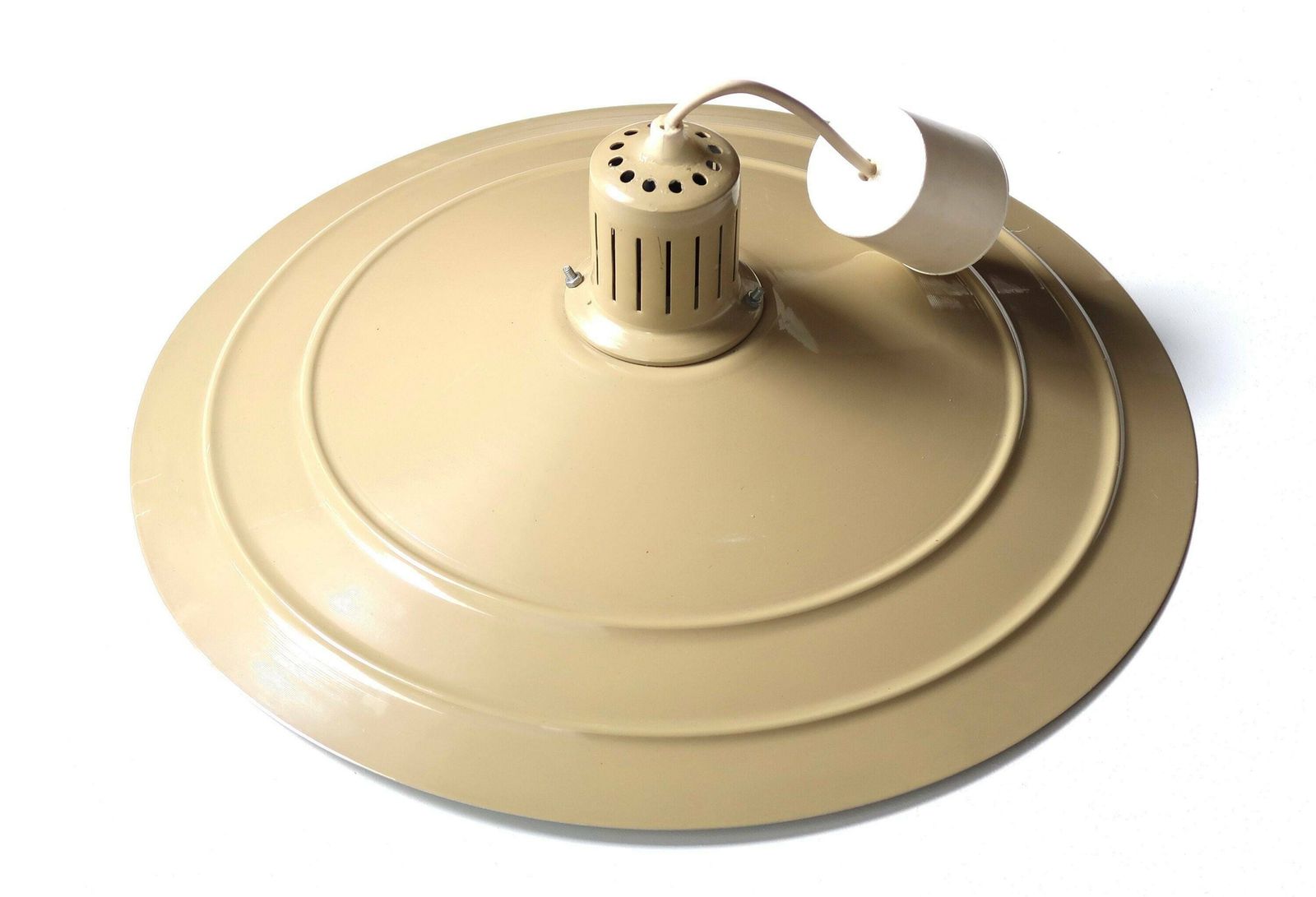 Beige Ceiling Light, 1970s / Hanging Lighting, Pendant Lamp, Industrial, Van Haute Belgium Style