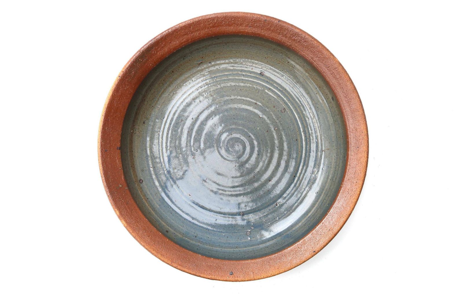 Large French Stoneware Centerpiece Platter By Pierre Digan, La Borne, 1960s / Blue Fruit Basket Plate Ceramic Vintage Country Boho Chic photo furniture