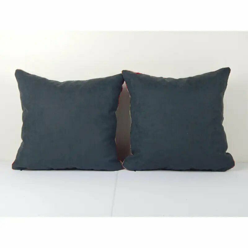 16" X 16" Ikat Pillow   Silk Velvet Pillow Cover   Set Ethnic Decorative Pillow   Pair Velvet Ikat Pillow   Boho Chic Cushion Cover photo Textiles