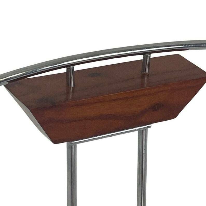Memphis Style / Postmodern Design   Dressboy / Valet Stand   Chrome Frame With Wooden Accents photo Furniture