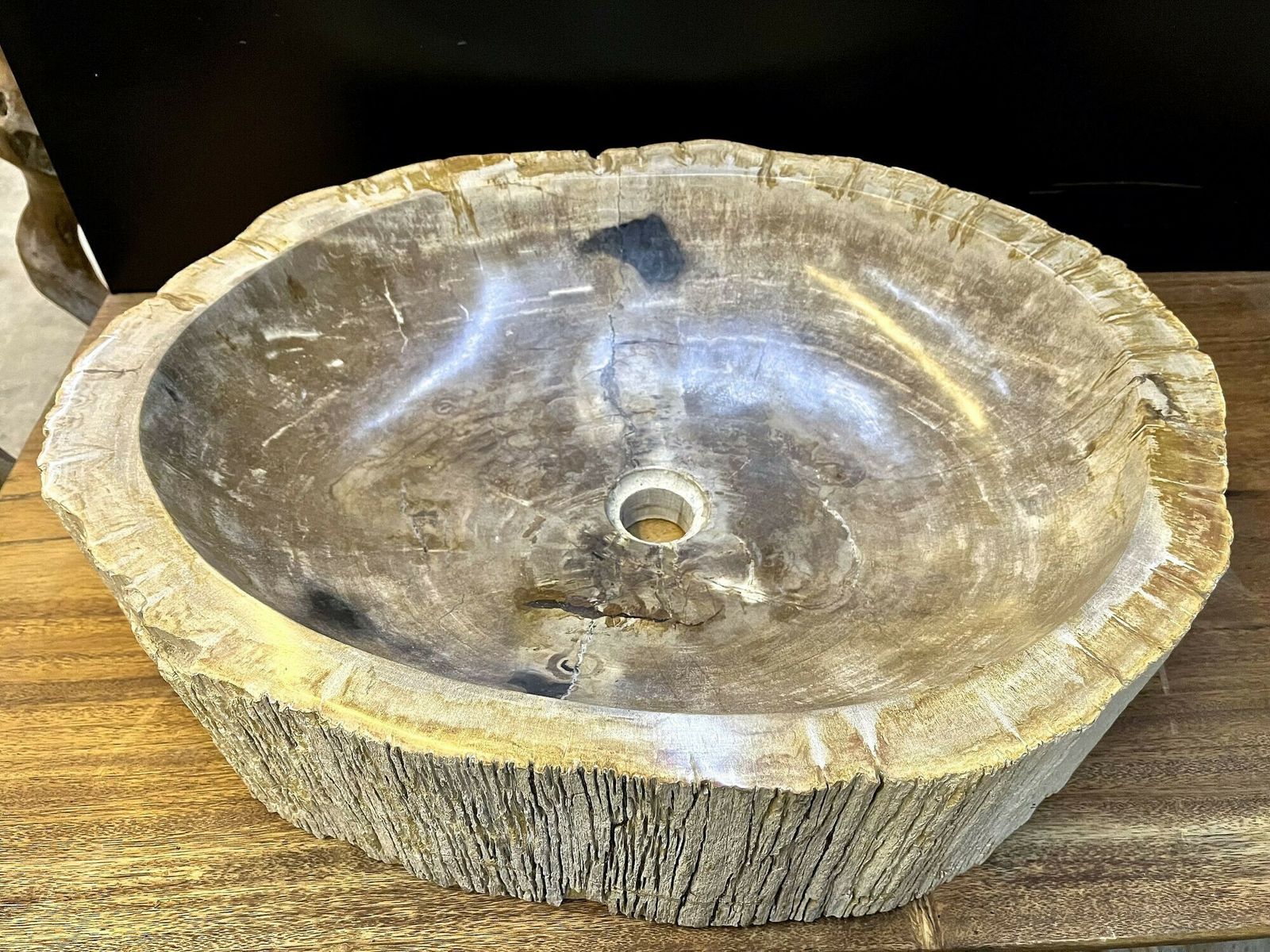 Petrified Wood Sink Grey/ Beige Tones, Organic Modern   Top Quality, Idn 2023 photo Home Decor
