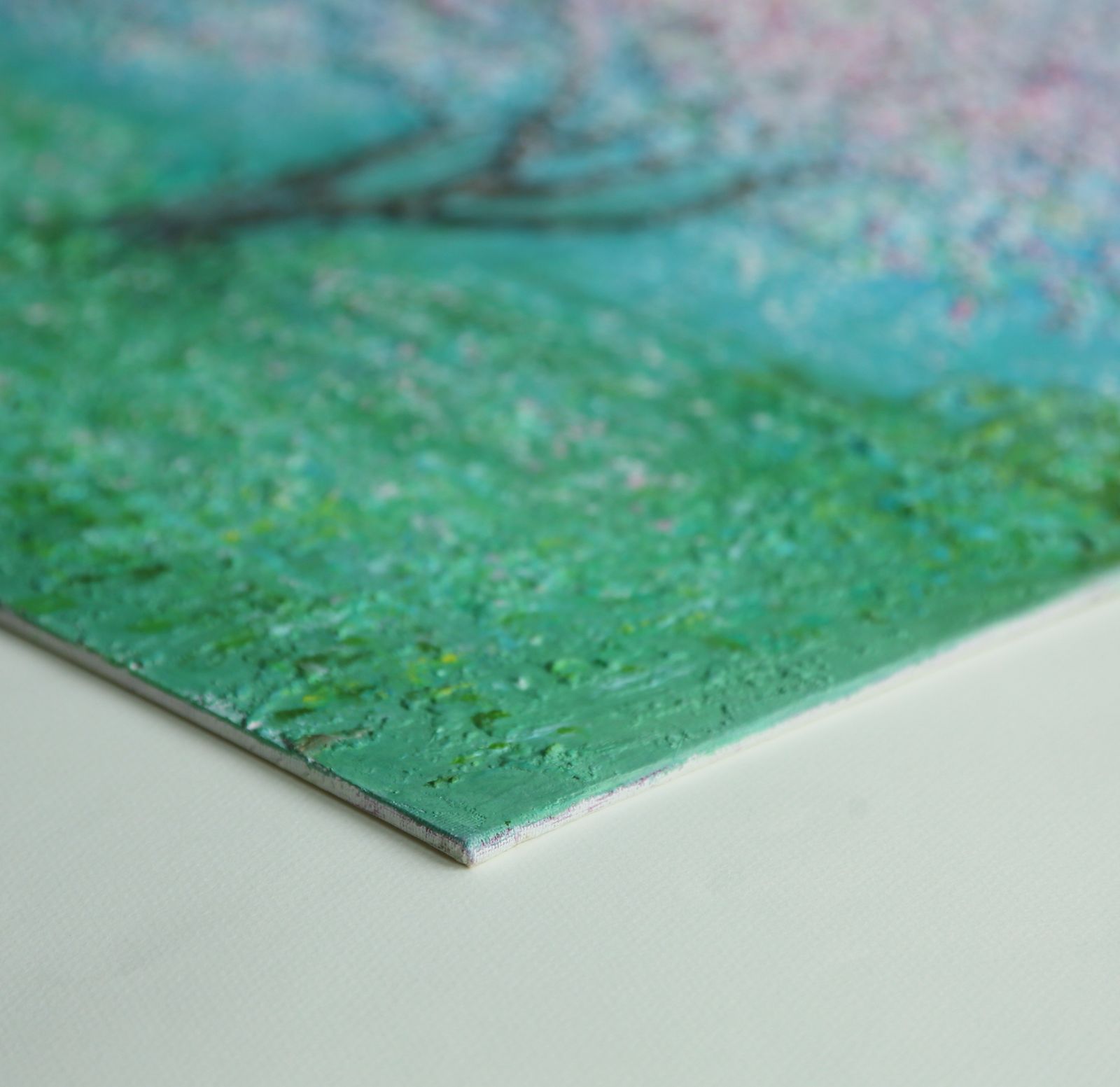 "Apple Blossom" Impressionist Oil Ppainting By Carolyn Miller photo furniture