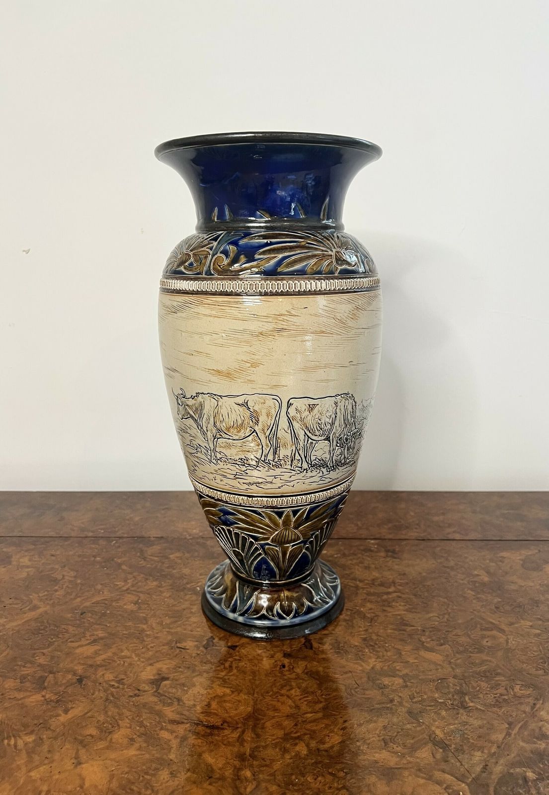 Outstanding Quality Large Antique Doulton Lambeth Vase By Hannah Barlow photo for sale
