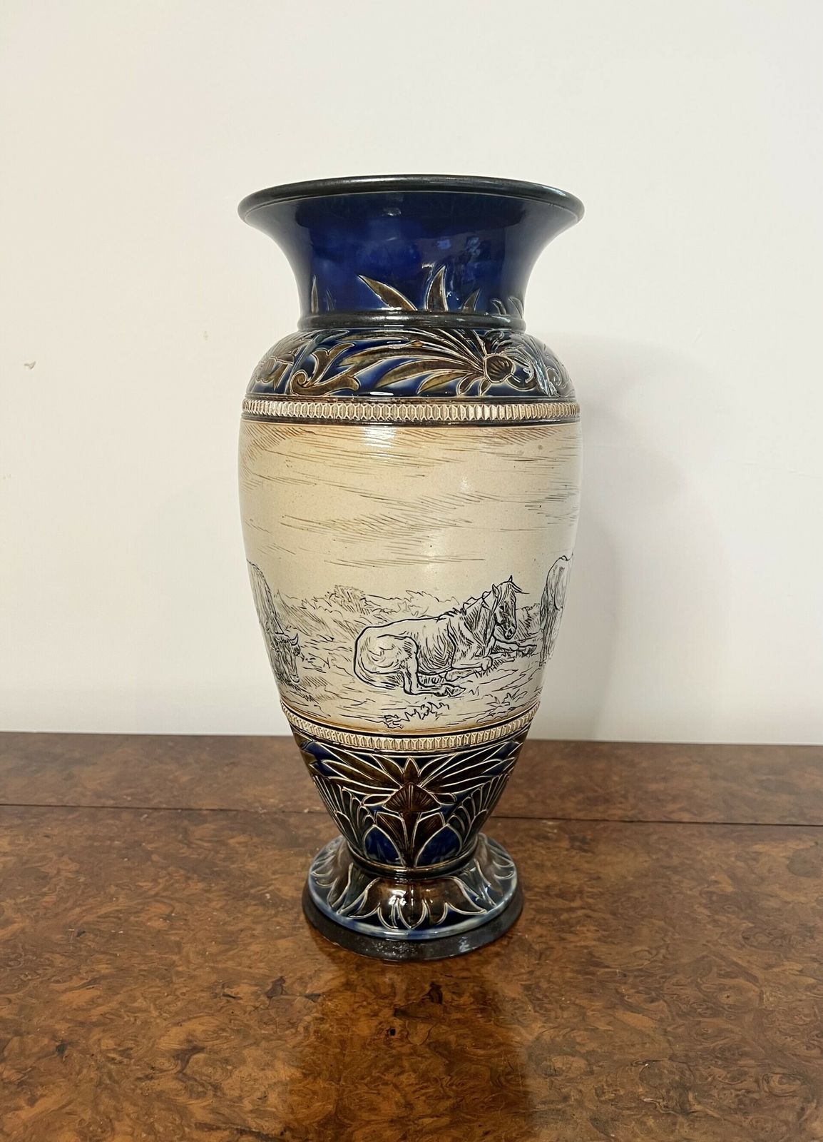 Outstanding Quality Large Antique Doulton Lambeth Vase By Hannah Barlow photo vintage