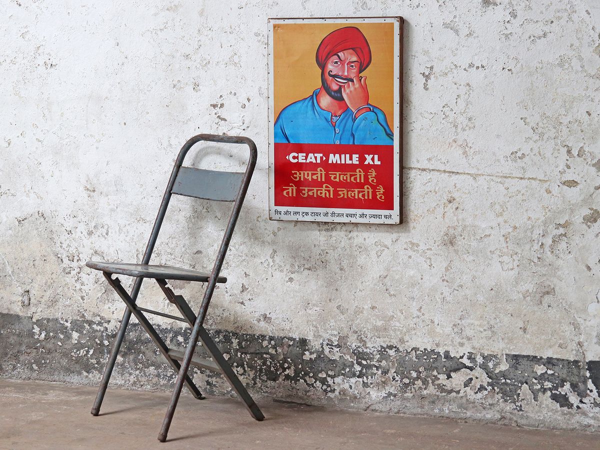 Old Metal Poster Sign   Ceat Mile Xl photo furniture