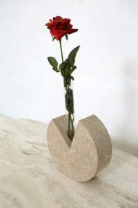 Fratelli Manelli Travertine And Glass Test Tube Vase, Italy 70 S photo vinterior