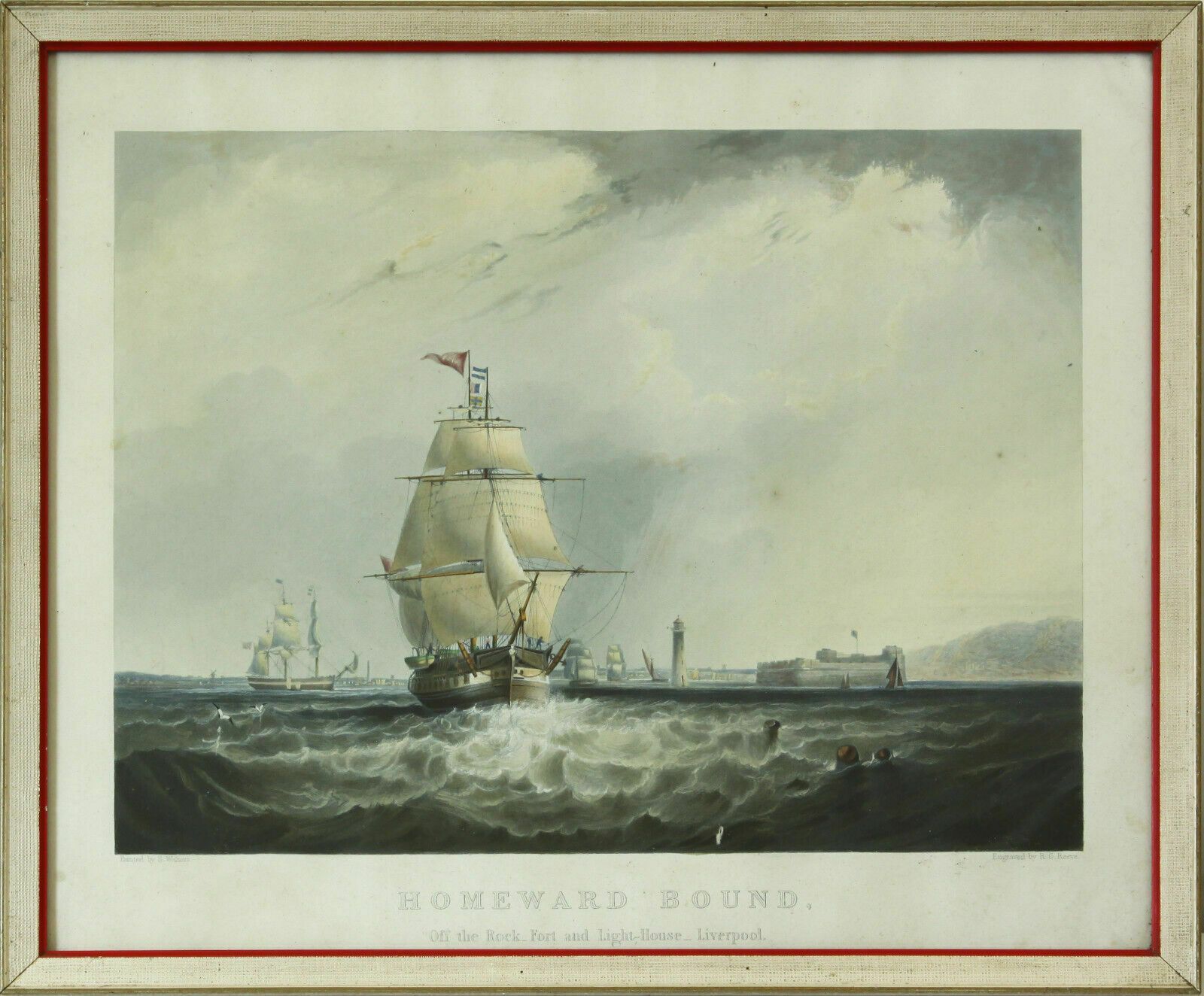Set Of 2 Prints From Engravings By R G Reeve. "Outward Bound" & "Homeward Bound" photo vinterior