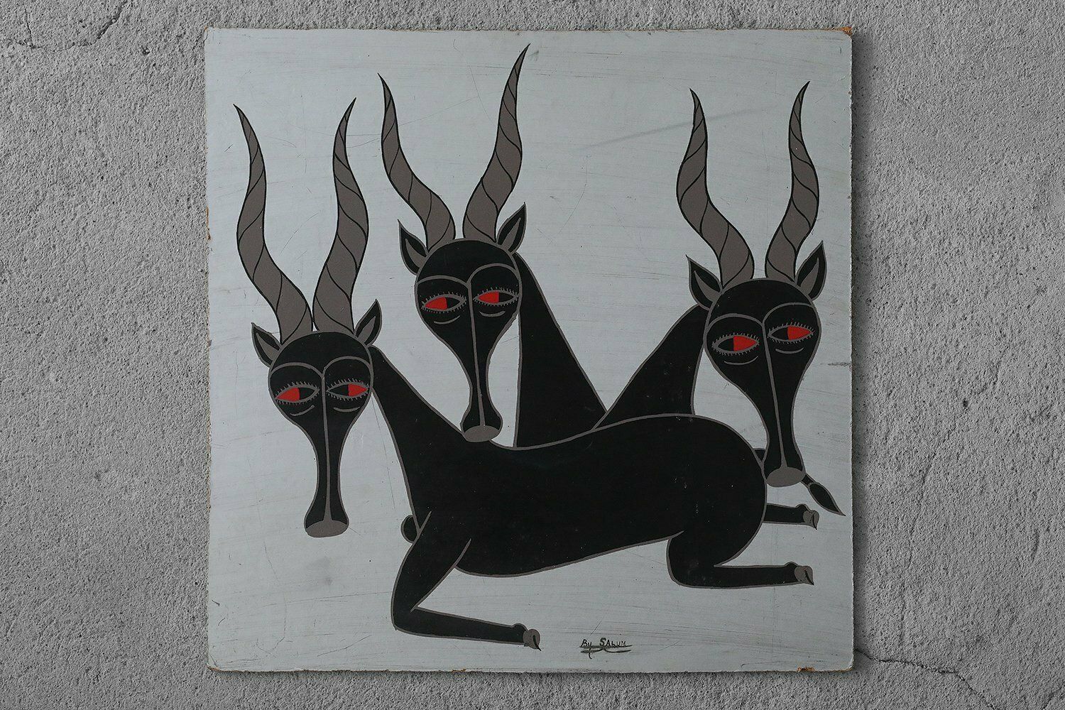 Salum Mussa, African Tingatinga School Composition, 1970s, Oil On Board