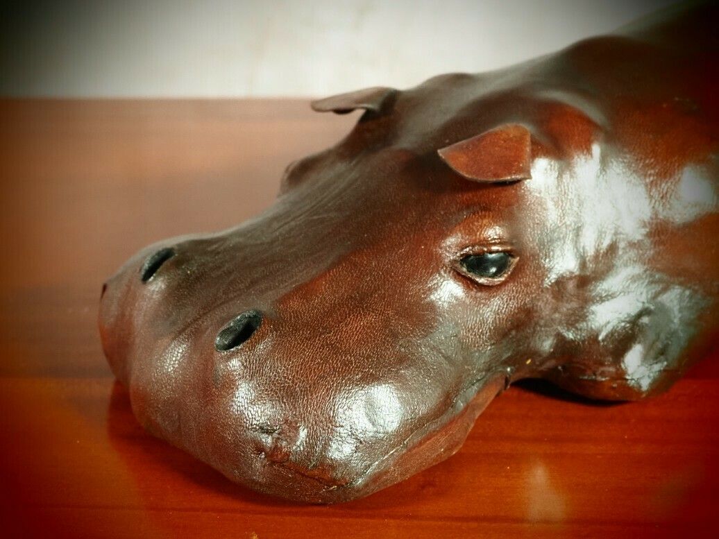 Hippo Dimitri Omersa Style Leather Lying Baby Hippopotamus – Abercrombie & Fitch Liberty Of London photo for sale