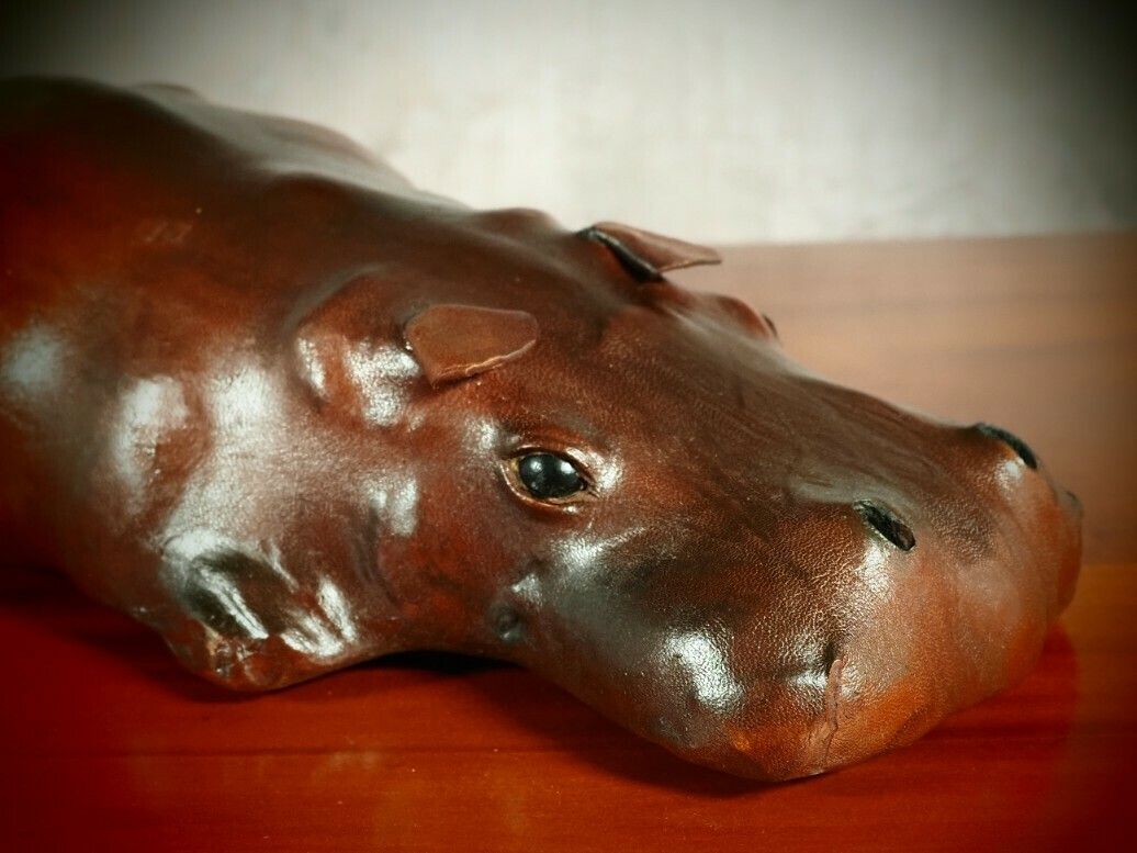 Hippo Dimitri Omersa Style Leather Lying Baby Hippopotamus – Abercrombie & Fitch Liberty Of London photo Art