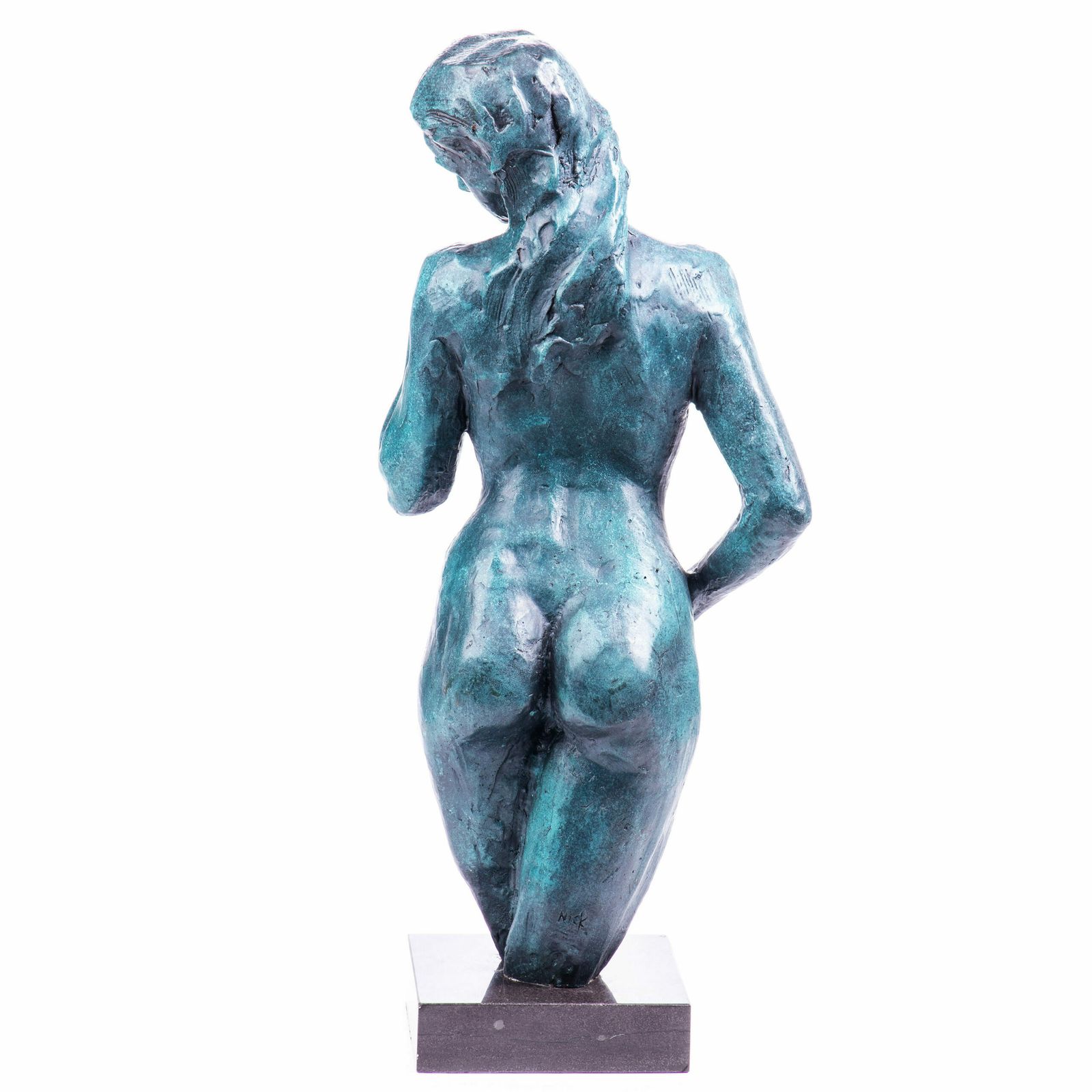 Art Deco Style Bronze Sculpture – Female Nude With Green Patina Nick photo furniture
