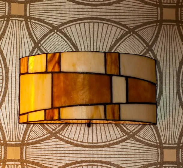 Art Deco Tiffany Semi Circular Wall/Ceiling Light photo for sale