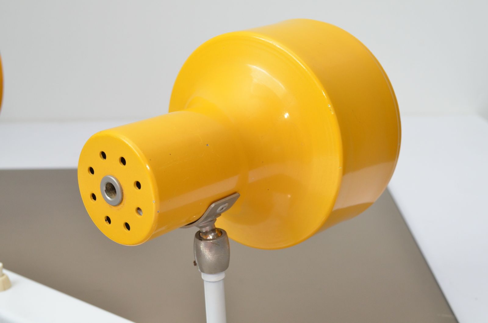 Vintage Dutch Metal Yellow Wall Lamp With Double Spots By Anvia Almelo, 1960s photo 205.0