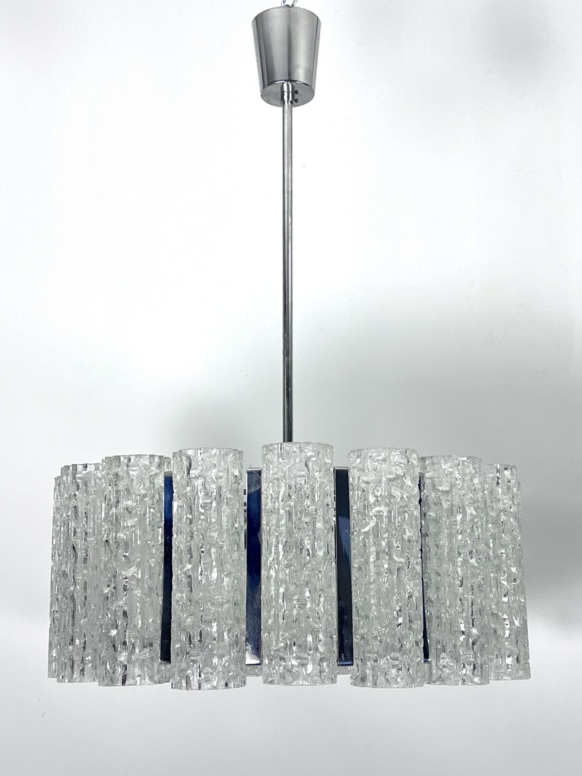 Set Of Two Mid Century Murano Glass Element Chandeliers. Italy 1960s photo vintage