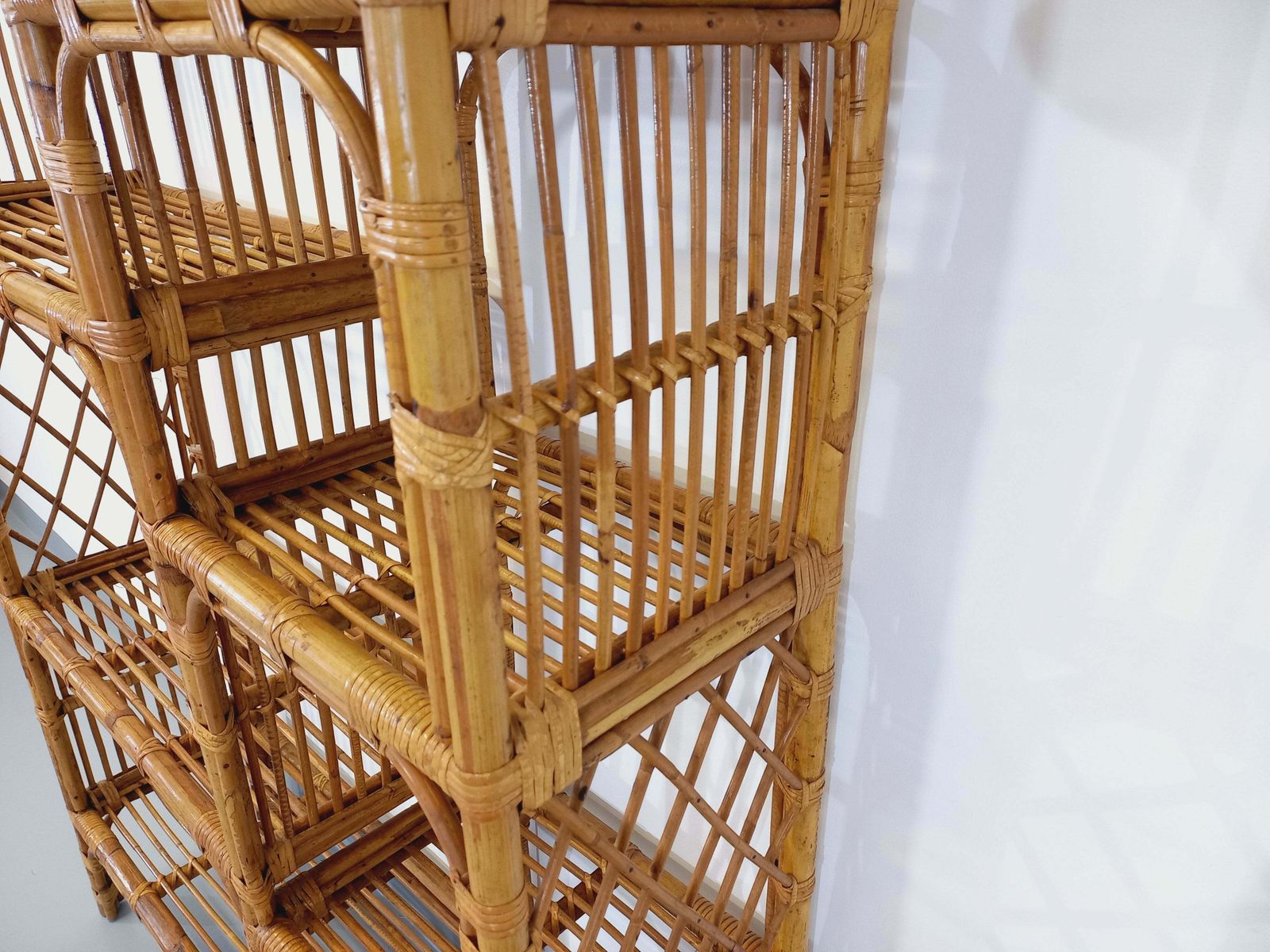 Rattan Bookcase, 1960s, Vintage photo vintage