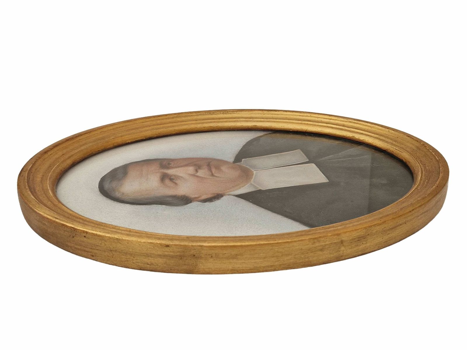 19th Century French Priest Portrait Oil Pastel Drawing, Antique Man Face Wall Art photo buy