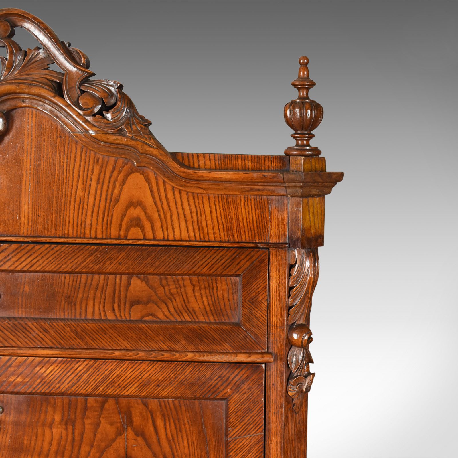 Antique Bureau Desk, French, Escritoire, Oak, 19th Century Circa 1870 photo vintage