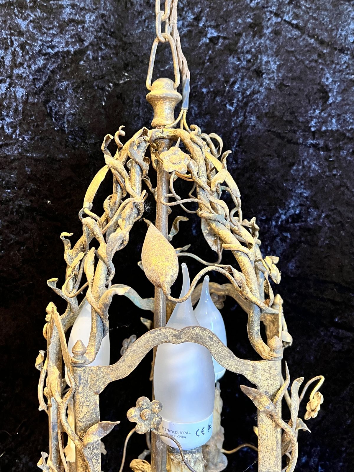 Italian Gilt Three Light Antique Lantern photo 390.0