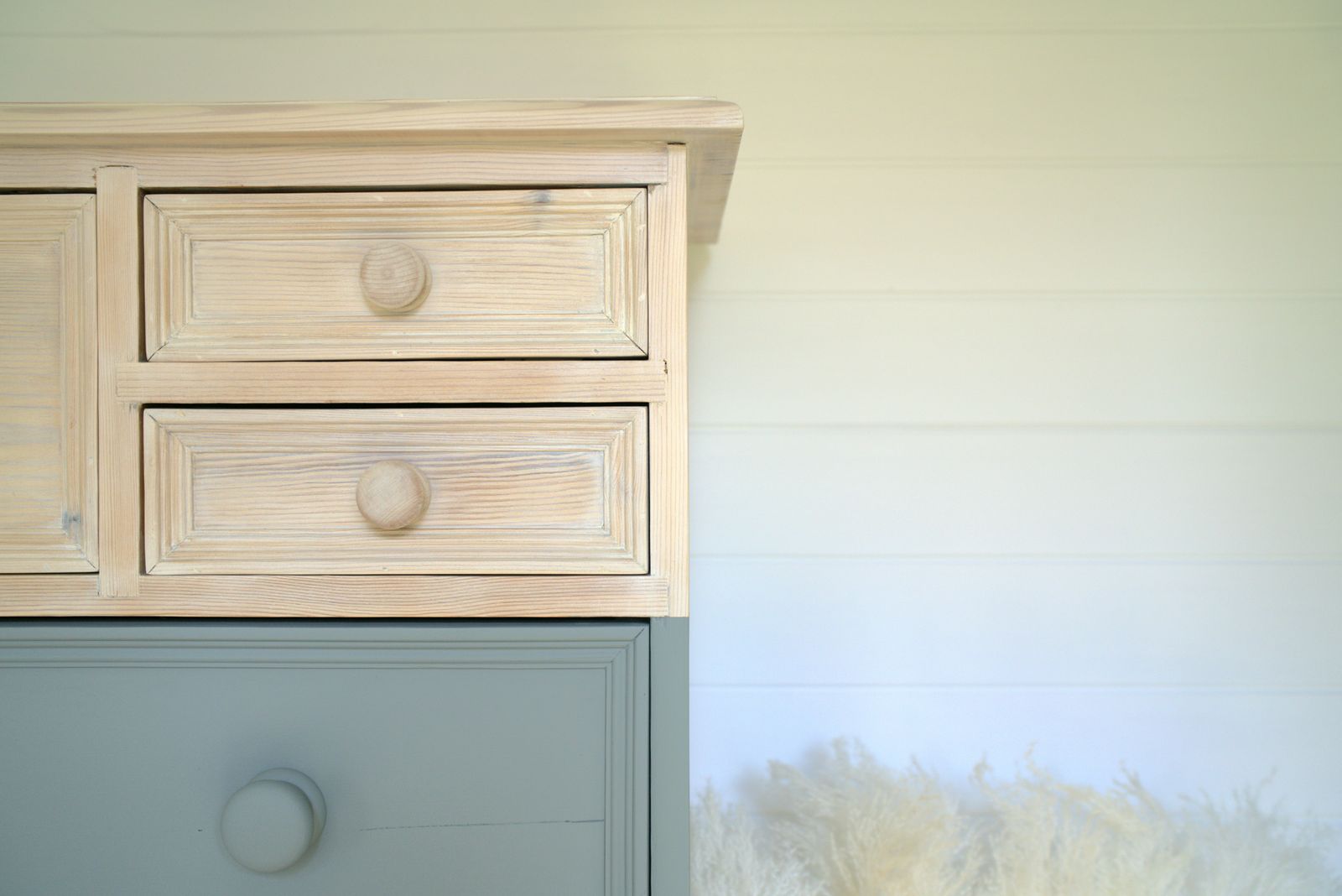 Farmhouse Style Chest Of Drawers. Old Vintage Pine Drawers. Grey/Green Chest Of Drawers,  Tall Drawers, Tallboy Chest Of Drawers photo for sale