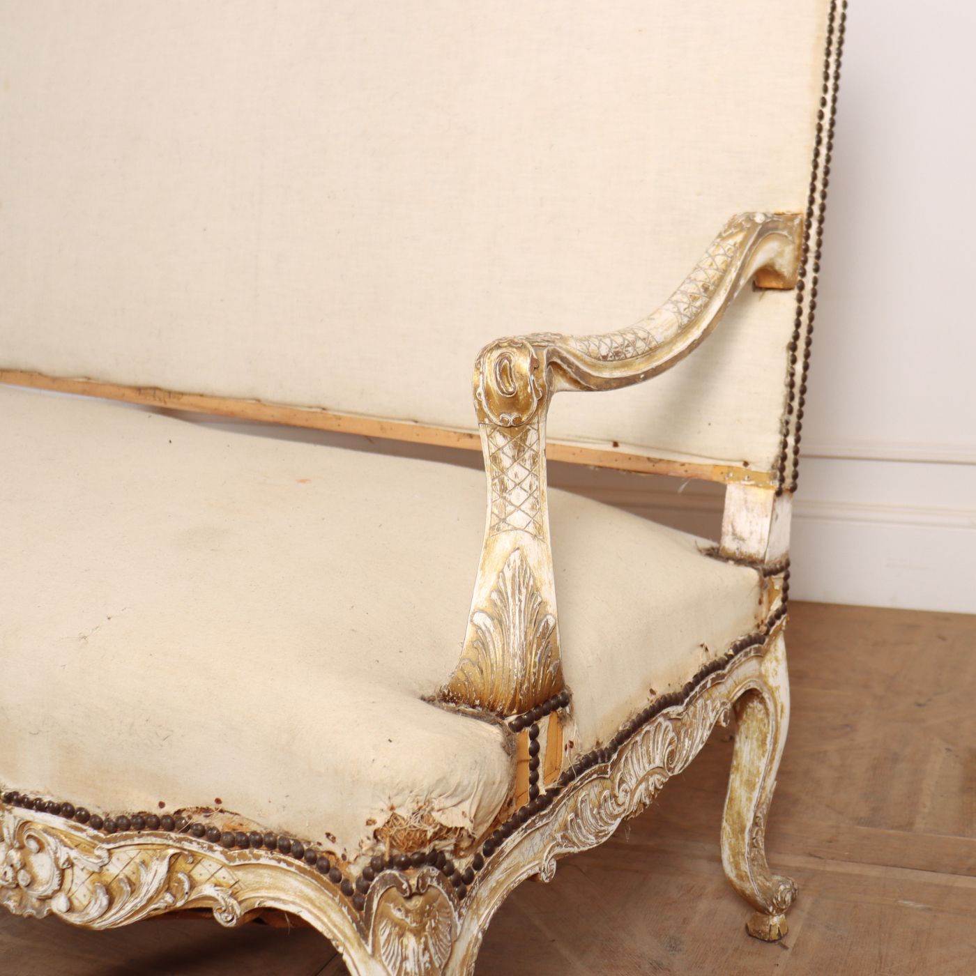 French Canape Sofa, 1800s, Antique photo Furniture