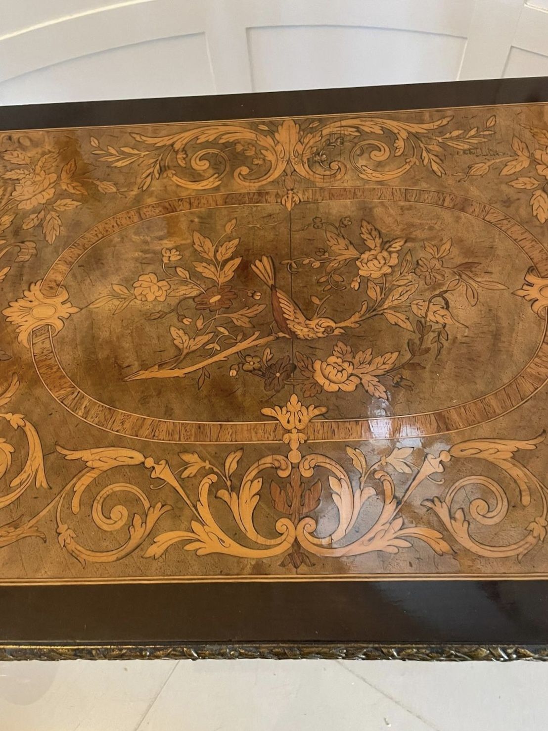 photo vinterior Exhibition Quality Antique French Inlaid Marquetry Card Table