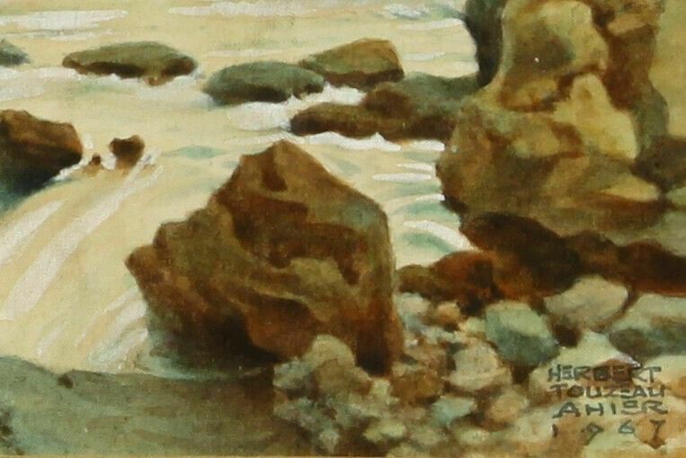 Watercolour By Herbert Touzeau Ahier. Mountain Stream photo for sale