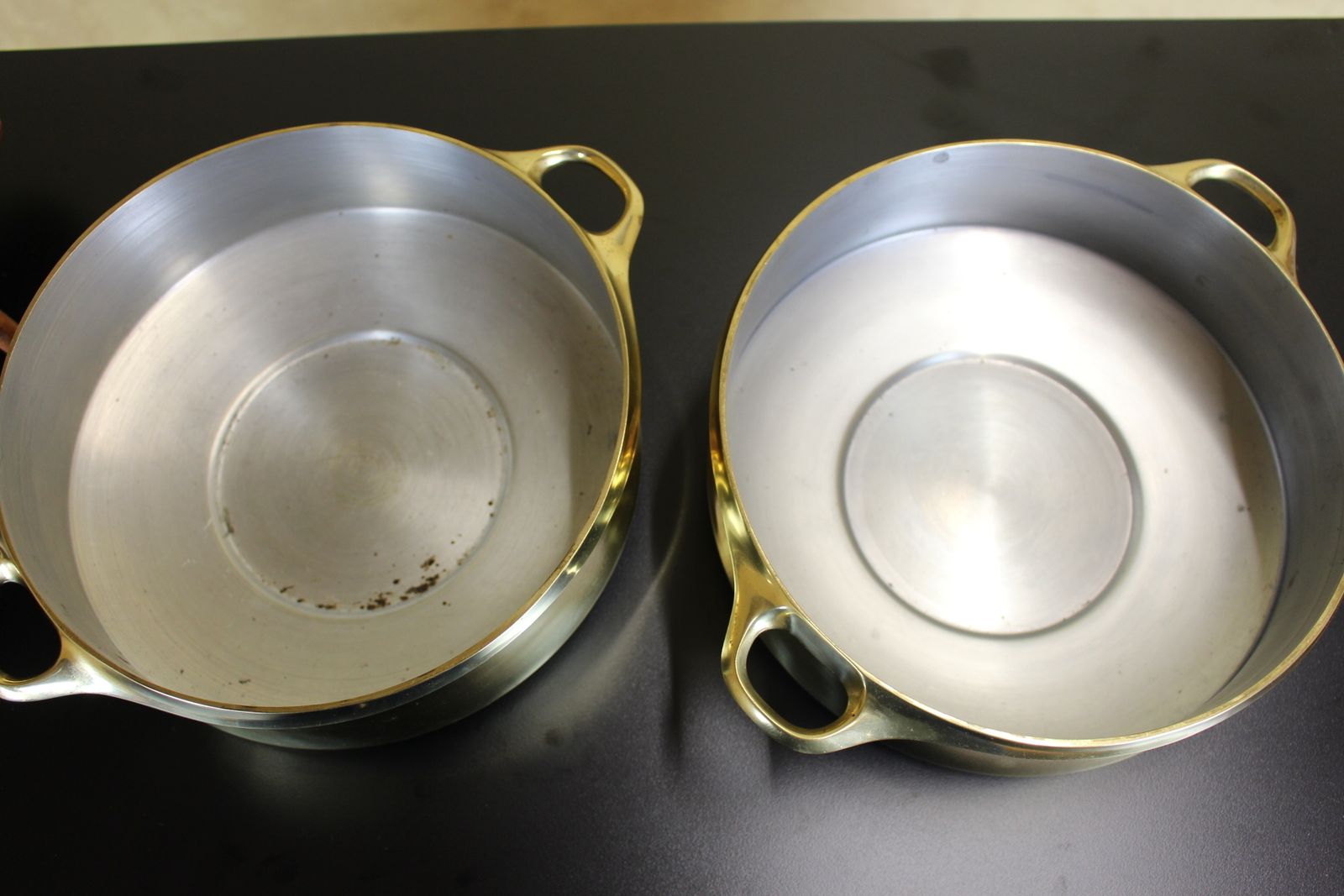 Pair Of Late 1950’s Dansk Brass And Teak Serving Dishes By Jens Quistgaard photo for sale