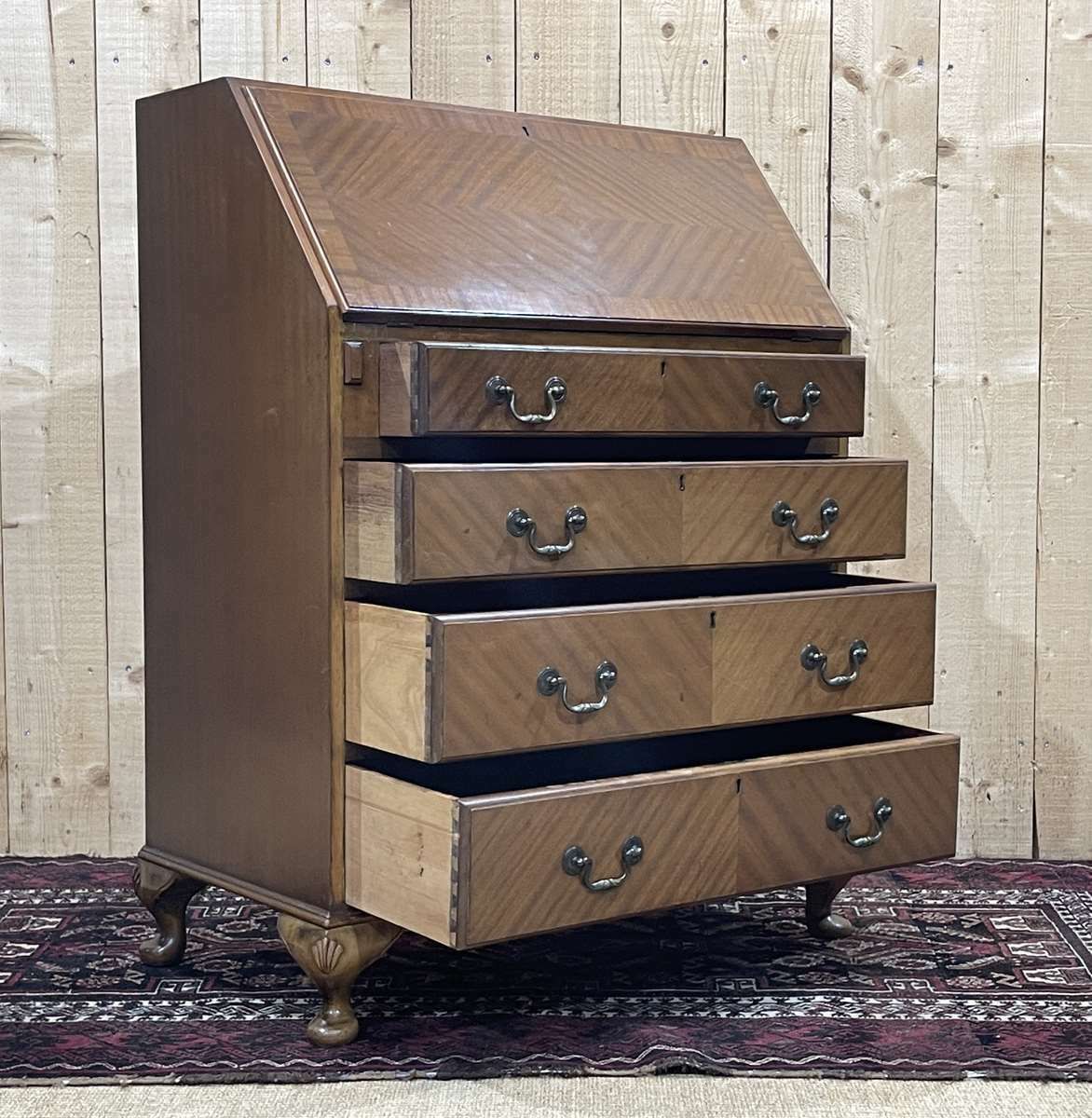 1950s English Mahogany Writing Desk photo for sale