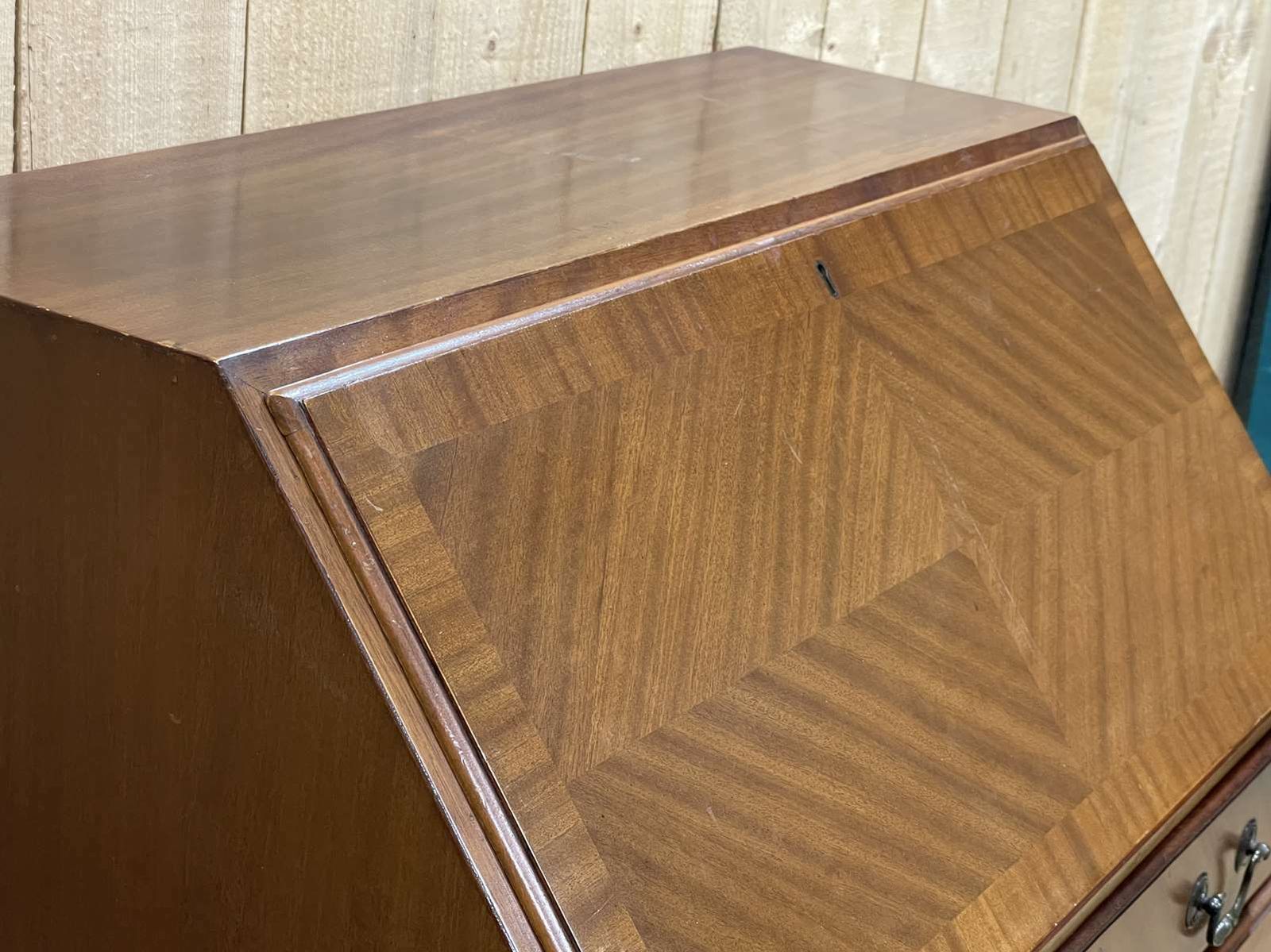 photo for sale 1950s English Mahogany Writing Desk